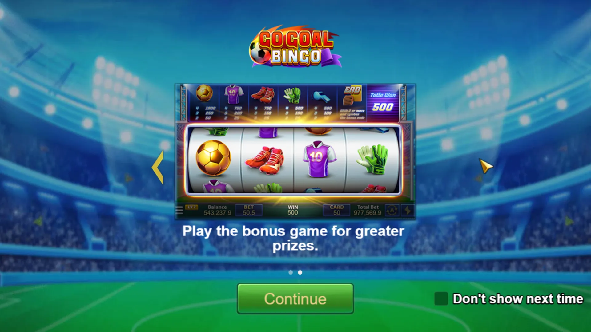 GO GOAL BINGO Screenshot 2