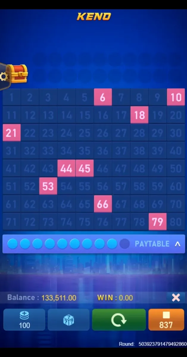 Keno Bonus Number Screenshot