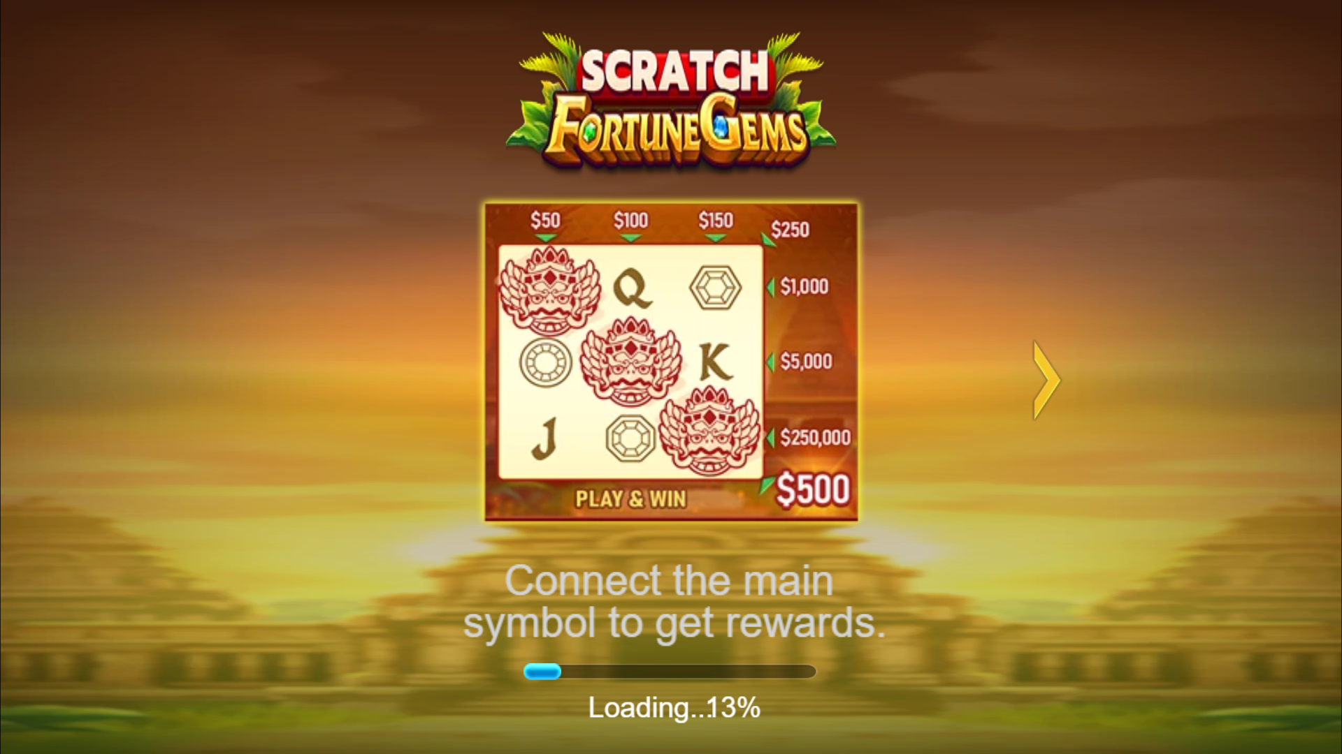 Fortune Gems Scratch game screenshot
